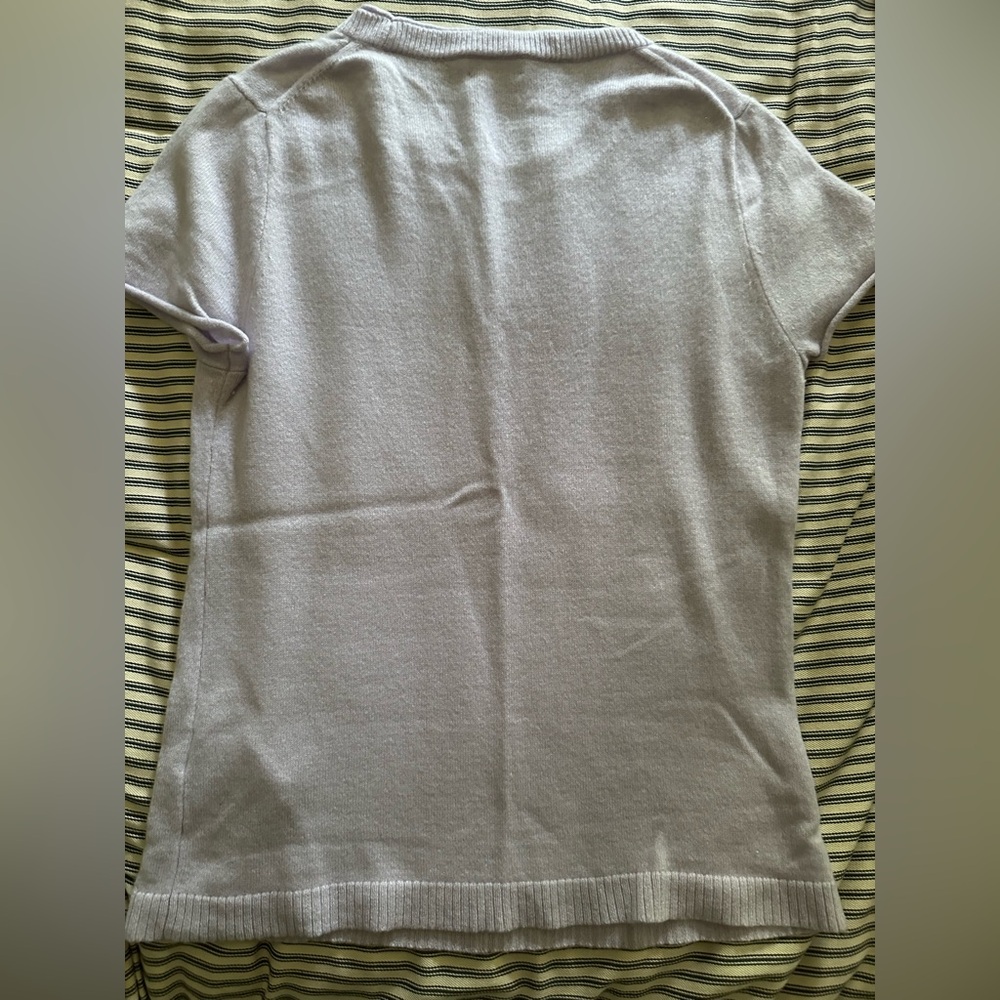 J. Crew Cashmere Shirt Sleeve Sweater - Lavender / Lilac - Size M - Picture 2 of 6